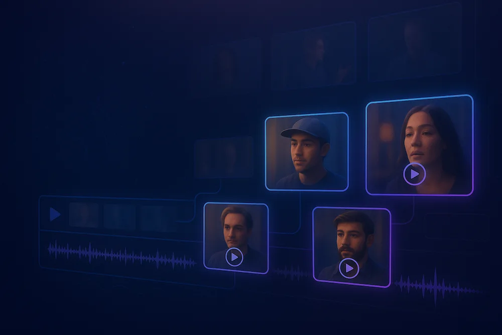 AI Video Editing Illustration