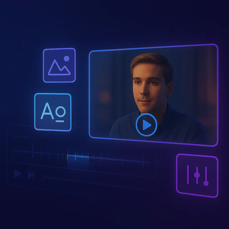 AI Video Editing Illustration